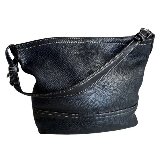 Coach 1941 Slouchy Hobo Shoulder Bag Black Pebbled Leather K05S-5715 - Picture 1 of 10